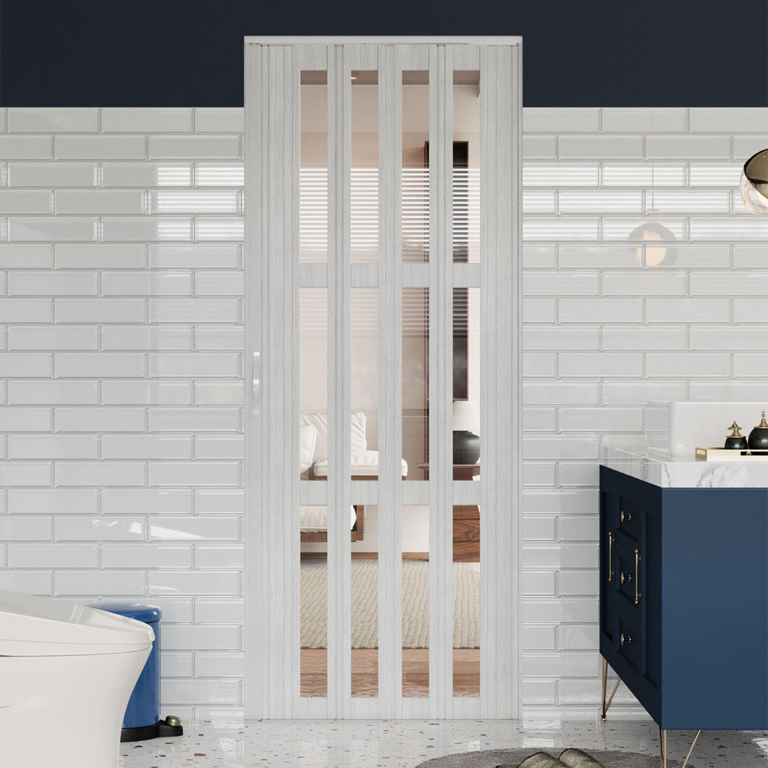 Living and Home PVC Accordion-style Folding Door White 84.5cm W X 203cm H