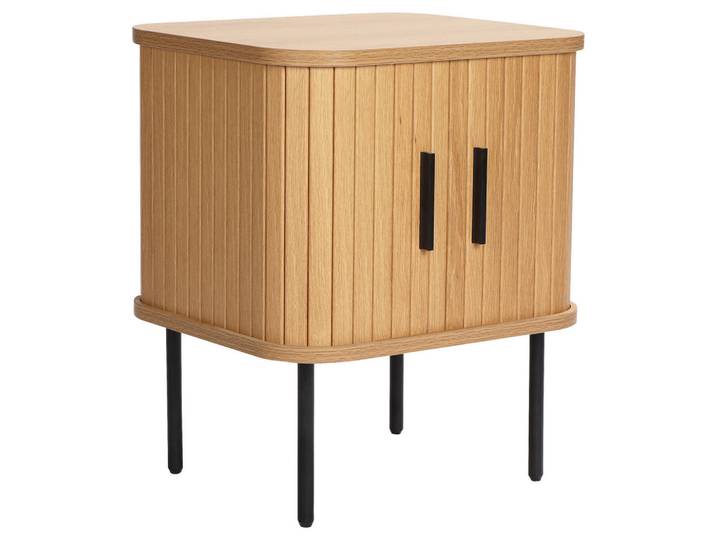Xora Nachttisch, Schwarz, Eichefarben, Holzwerkstoff, 45x55x40 cm, Schlafzimmer, Nachttische