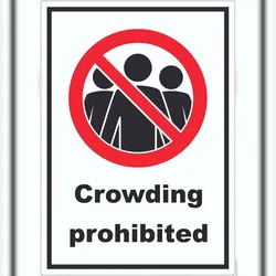 HB-Druck Crowding prohibited Symbol und Text Aufkleber A2 (420x594mm)