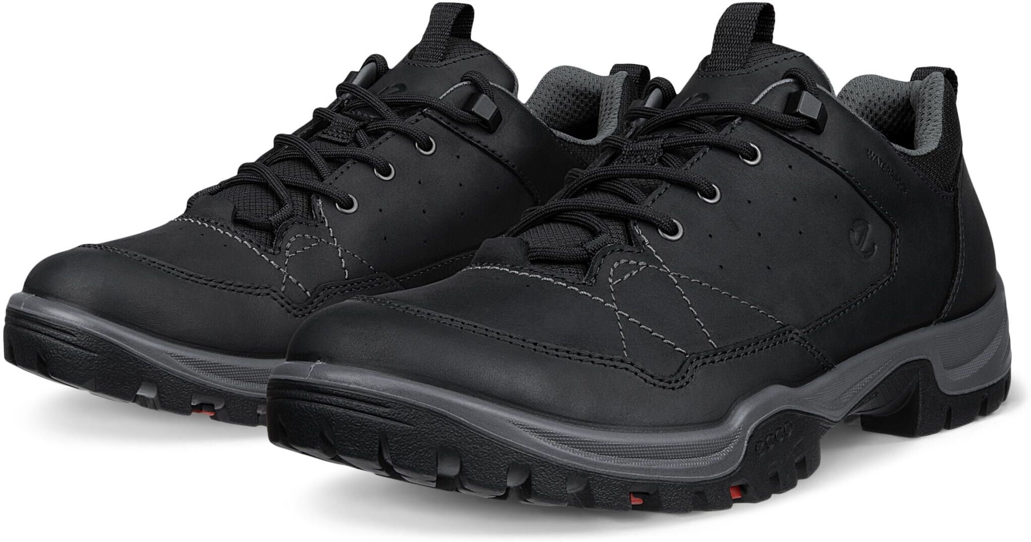 Outdoorschuh ECCO "ECCO RECEPTOR TREKK", Herren, Gr. 43, Textil, schwarz, Nubukleder, Textil, Schuhe Outdoorschuh, Wanderschuh, Halbschuh, Schnürschuh mit waterproof schwarz 43, Textil