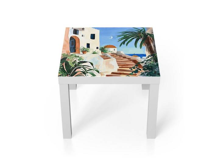 DEQORI Couchtisch 'Mediterrane Idylle', Glas Beistelltisch Glastisch modern