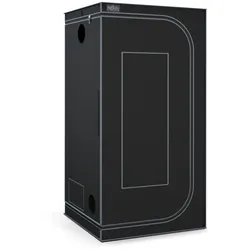 NovaGrove Growzelt, Growbox mit 1680D robuster & wasserdichter Außenschicht, hochreflektierender Aluminium-Innenbeschichtung, Grow Tent mit großem Sichtfenster & Bodenwanne, A06/A09/A12 (Schwarz)