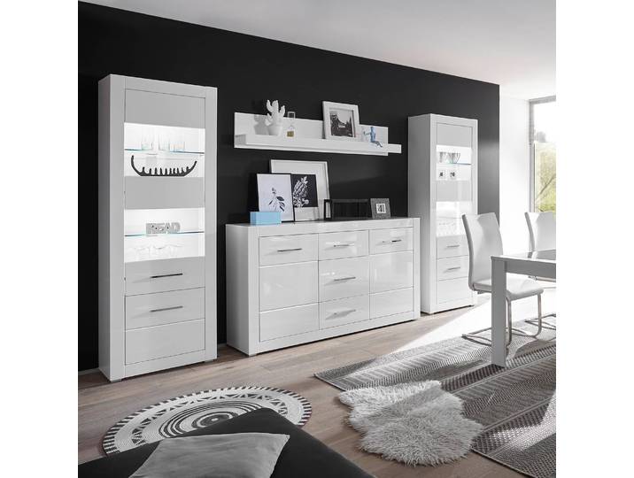 Highboard V 149 x 142 x 42cm Weiß
