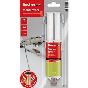 Fischer 2-Komponenten-Kleber GOW Möbelretter, 23g, auf Polyurethan Basis, beige