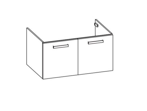 Artiqua 411 Waschtischunterschrank für Vero AIR 235010 Graphit Struktur quer, 411-WU2T-D80-7070-401 411-WU2T-D80-7070-401