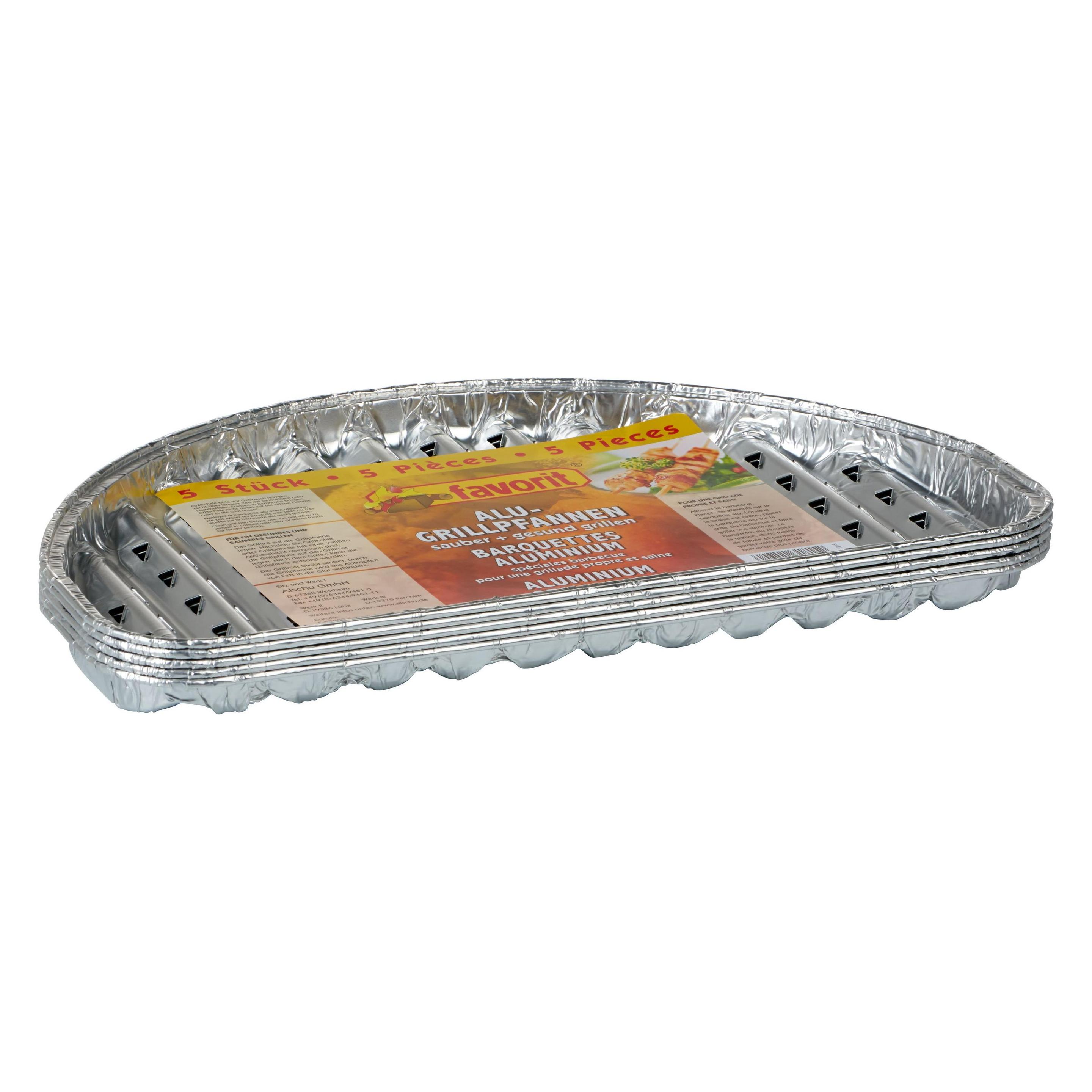 Favorit Grillplatte, halbrund, 5er Set Ã Aluminium Pfanne, 30 cm Durchmesser (1815)