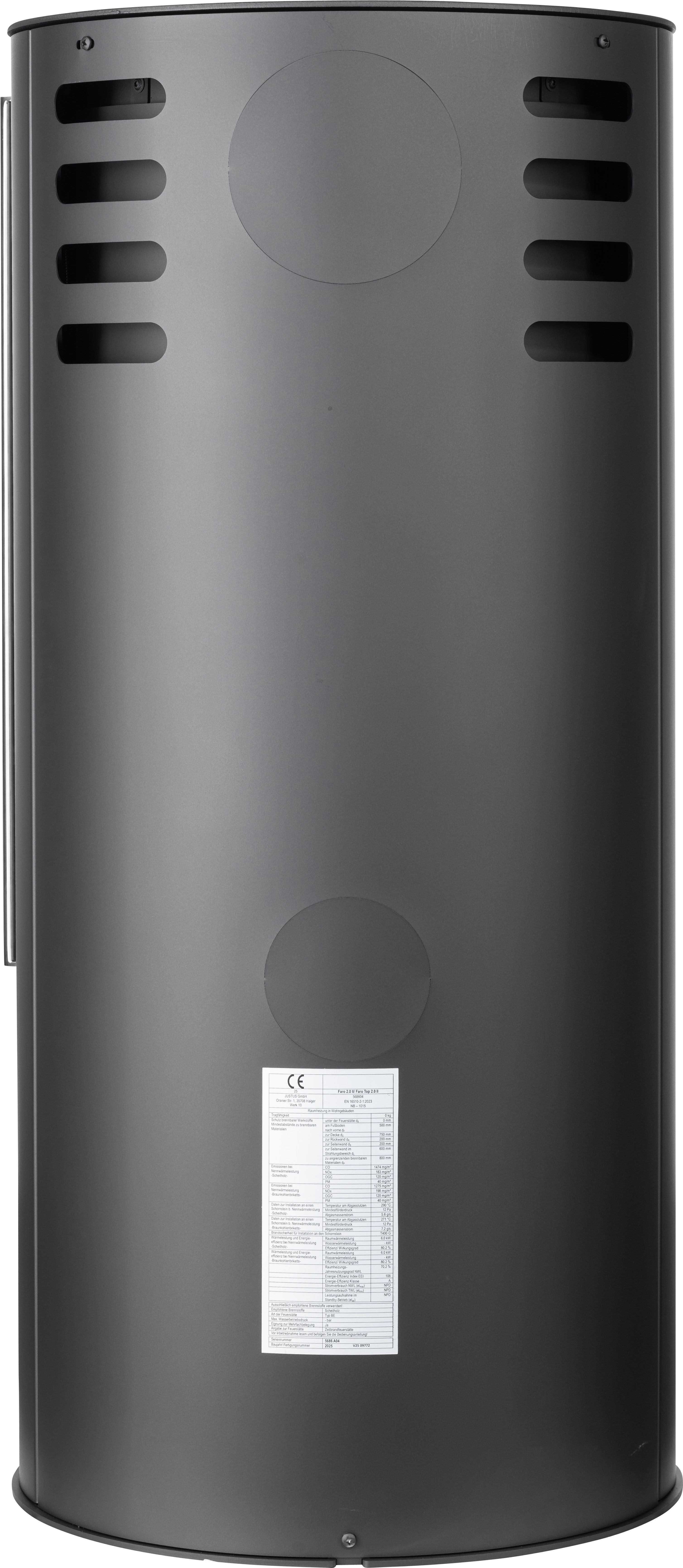 Kaminofen JUSTUS "Faro 2.0", schwarz, Kaminöfen