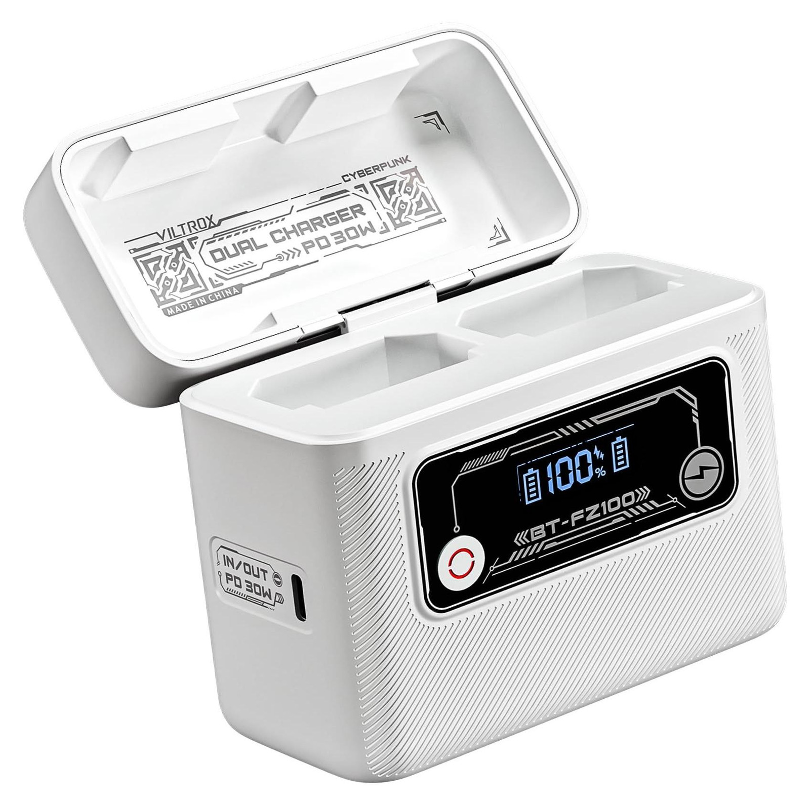 BT-FZ100 camera-acculader voor NP-FZ100 met 40,7Wh ingebouwde accu en 30W PD/QC snelladen