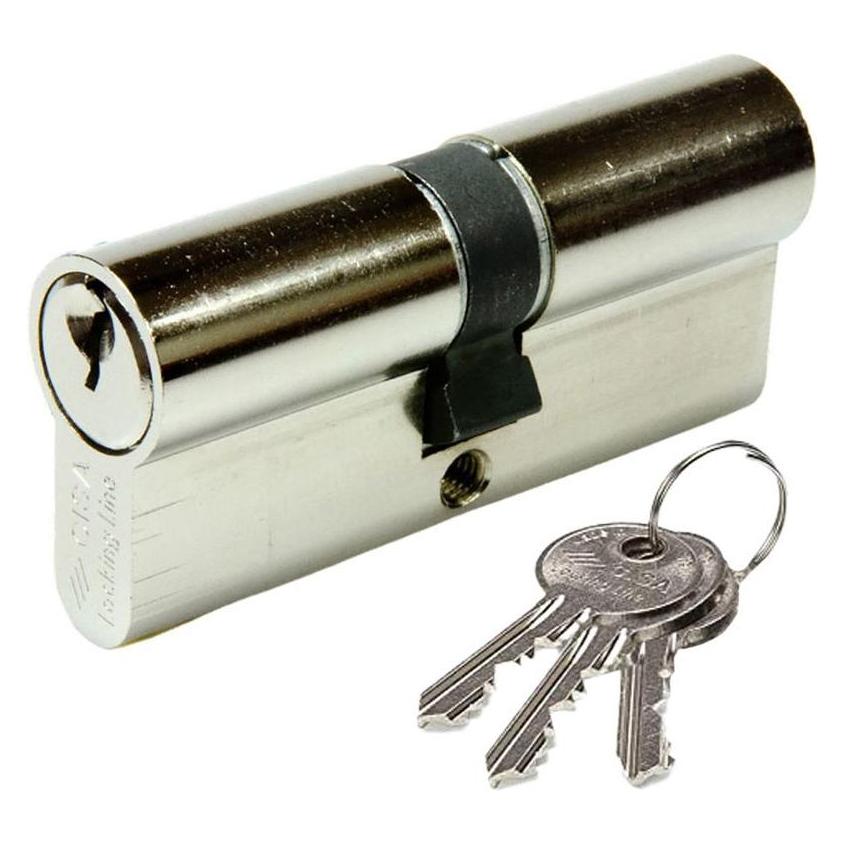 Cisa Zylinder Logoline 1.07070.24.0 Vernickelt Schliessbart Kurz (30 X 40 Cm) (Profilzylinder) (45281058)
