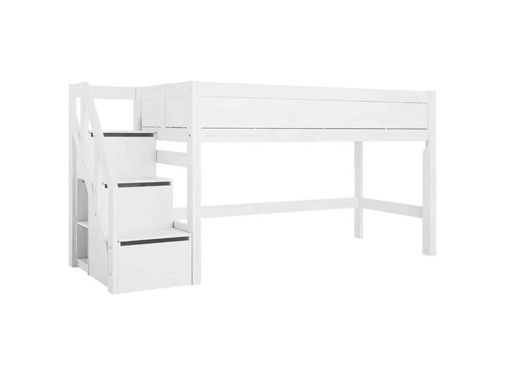Halbhohes Bett mit Treppe 90x200cm