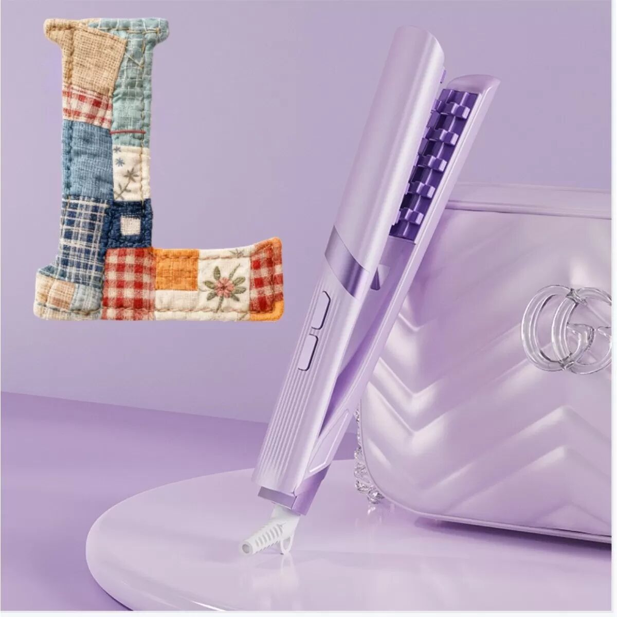 INF Fer à Friser à Plaques de Maïs - Volume Instantané et Rehaussement des Racines Violet