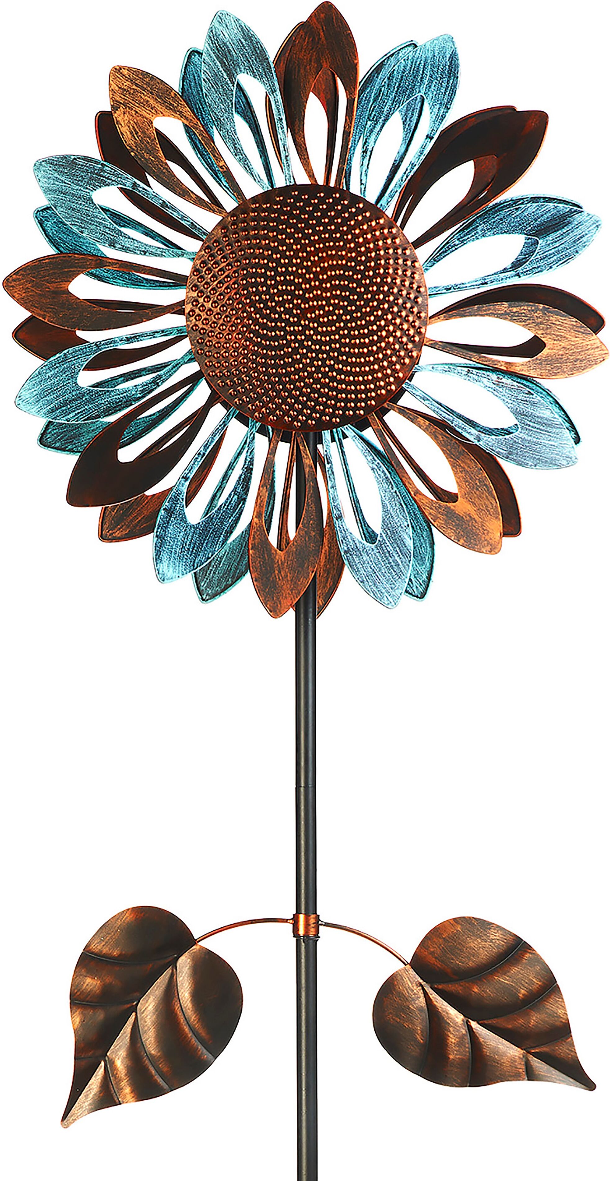Gartenstecker LOCKER "Windrad Dekostecker SUNNY", braun, B:60cm H:213cm, Metall, Gartenstecker, Gartenstecker