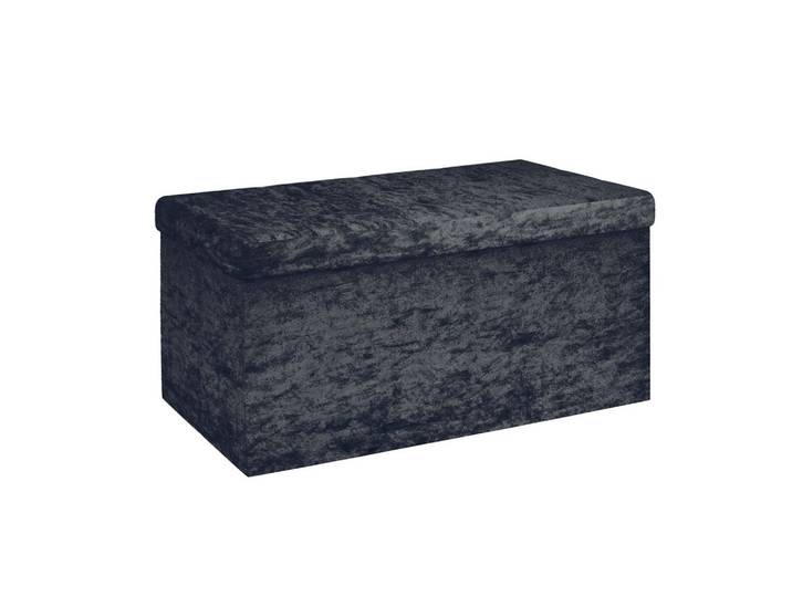 SITZBANK Faltbar mit Samtbezug 76/38/38 cm (Schwarz)
