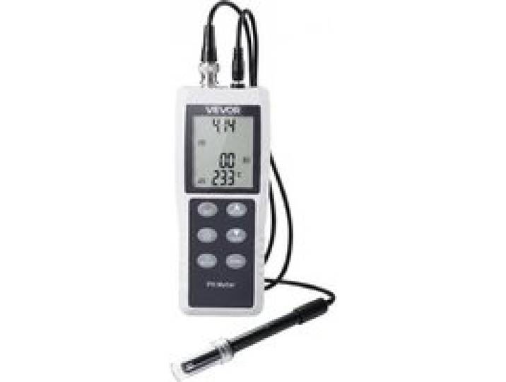 VEVOR pH-Meter, Messbereich 0–14, Wasserdichte Sonde (IP68), 3-Punkt-Automatikkalibrierung, Tragbares Tester-Set mit Kalibrierpulver, Temperatursonde & Tragetasche, für Trinkwasser & Hydrokultur
