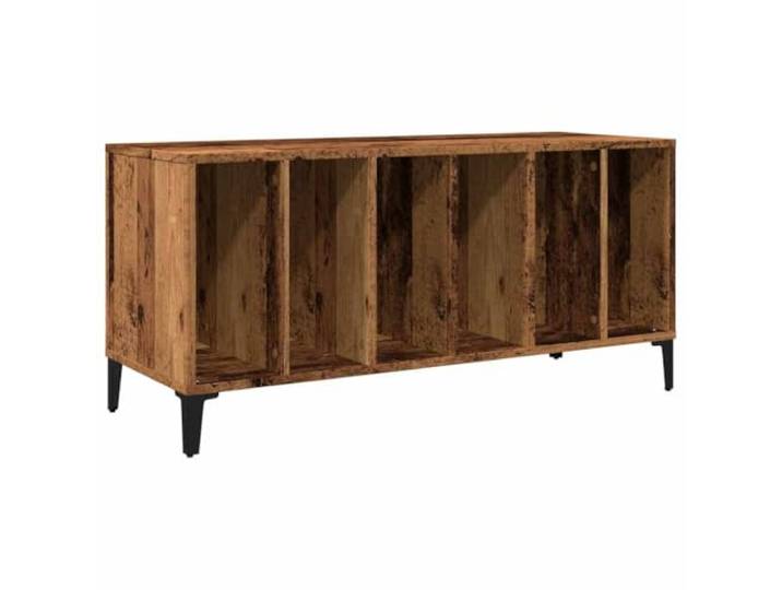 TUERYAFEK Plattenschrank Holzwerkstoff 100x38x48 cm Mit Metallbeinen, Industriestil, Viel Stauraum für LP, Auch als TV-Schrank Nutzbar