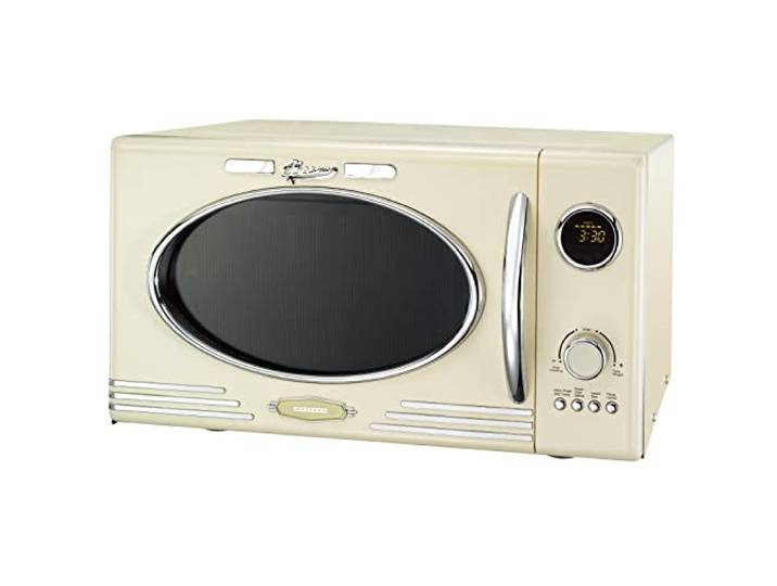 Melissa Four à micro-ondes rétro 16330128-1000 W - cavité 23 L - modèle avec fonction grill - couleur crème
