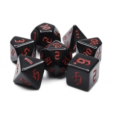 Dice4friends Würfelset Opaque - Chon drite Black-Red (7) 290141