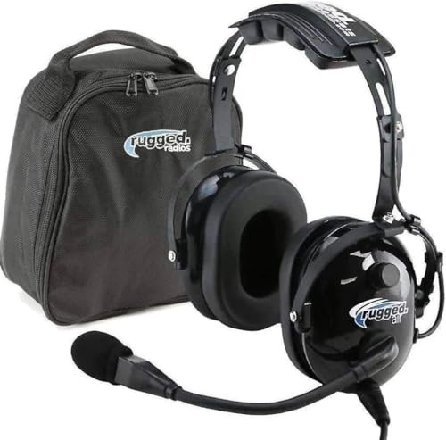 Rugged Air WINCASE Rugged Air RA200 Black General Aviation Pilot Headset