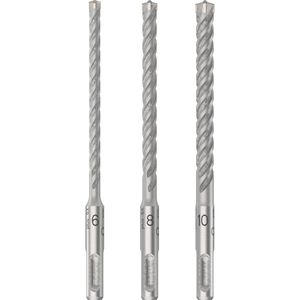 Bosch Bohrer PRO SDS plus-5X Hammerbohrer, SDS+, 3-teiliges Set, 6-10 mm, Stahlbetonbohrer