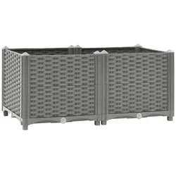 Helloshop26 - Hochbeet für Pflanzen Blumen Terrasse Garten 80 x 40 x 38 cm graues Polypropylen 02_0039238
