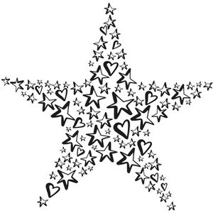Rayher Motivstempel 29145000 Twinkle, aus Holz, 7 x 7 cm, für Stempelkissen