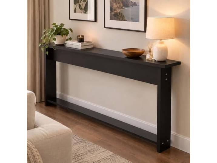 QHZYMX Eingangsbereich-Organizer, Schmaler Konsolentisch Hinter Der Couch H 70 Cm B 20 25 Cm Holzregal Hinter Dem Sofa, Platzsparendes Stabiles Konsolenregal(#3,90x20x70cm/35x8x28in)