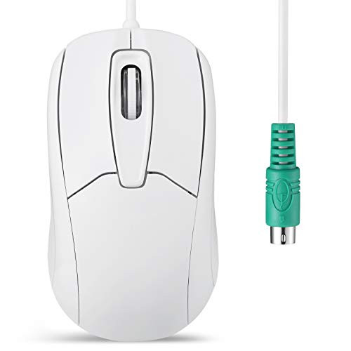 Perixx PERIMICE-209 P bedrade PS2 optische muis met scrollwiel en 1000 DPI, wit