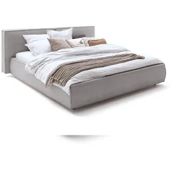 KAWOLA Bett CARLO Polsterbett Stoff grau 160x200cm