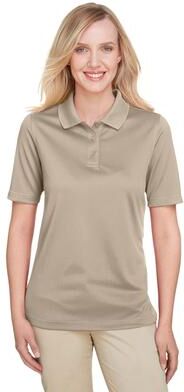 Harriton M348W Women's Advantage Snag Protection Plus Polo Shirt in Khaki size XS   Polyester
