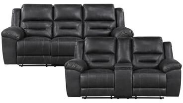 Fremont & Park Alonzo Polished Microfiber 2-Piece Manual Reclining Sofa Set