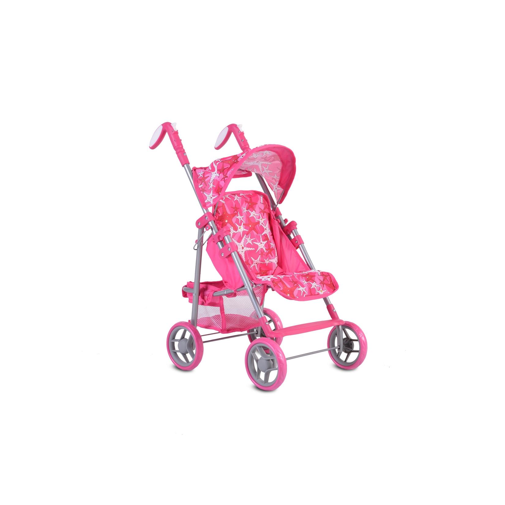 Moni Puppenwagen Stars 9351 faltbar, Rückenlehne und Schiebegriffe verstellbar pink