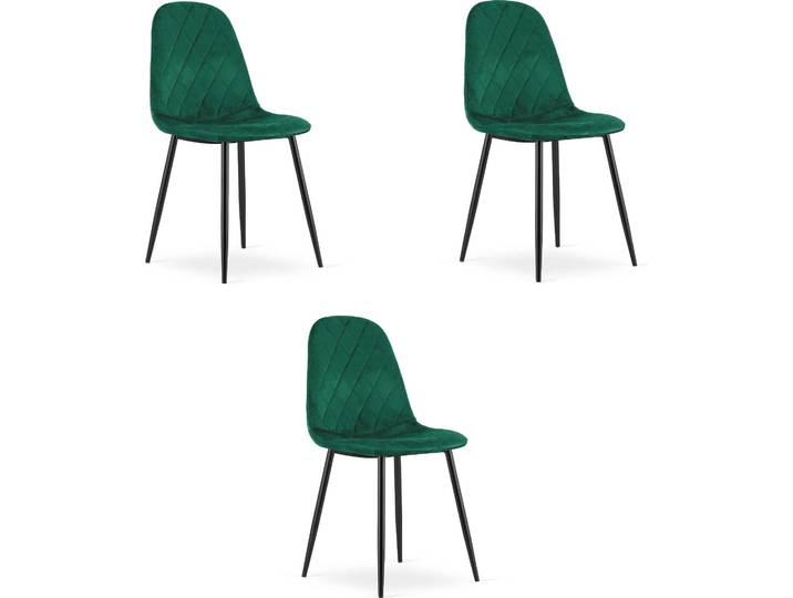 Chaise ASTI - velours vert foncé x 3
