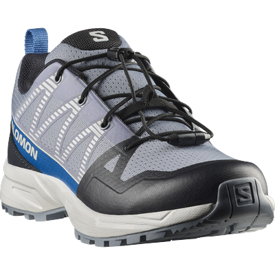 Wanderschuh SALOMON "OUTSCAPE J", Kinder, Gr. 31, grau (tradewinds, lunar rock, strong blau), Synthetik, Textil, Schuhe Wanderschuh