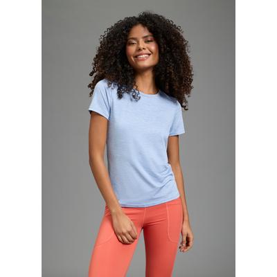 Funktionsshirt OCEAN SPORTSWEAR, Damen, Gr. 46, blaumelange, Jersey, Obermaterial: 95% Polyester, 5% Elasthan, meliert, figurbetont hüftlang, Rundhals, Shirts Funktionsshirt, figurbetonte Passform, halbarm, schnell trocknendes Jersey-Material