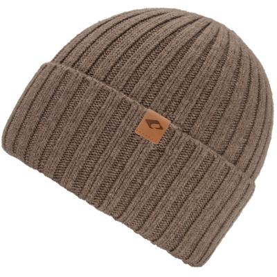 Strickmütze CHILLOUTS "Darian Hat", Herren, braun, Feinstrick, Baumwollmischung, unifarben, Mützen Strickmütze, mit extra hohem Umschlag