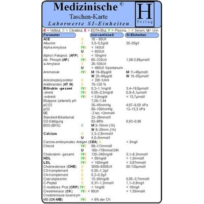 Laborwerte SI Einheiten - Medizinische Taschen-Karte, Gebundene Ausgabe von , Hawelka, Uwe, 978-3-939081-69-2