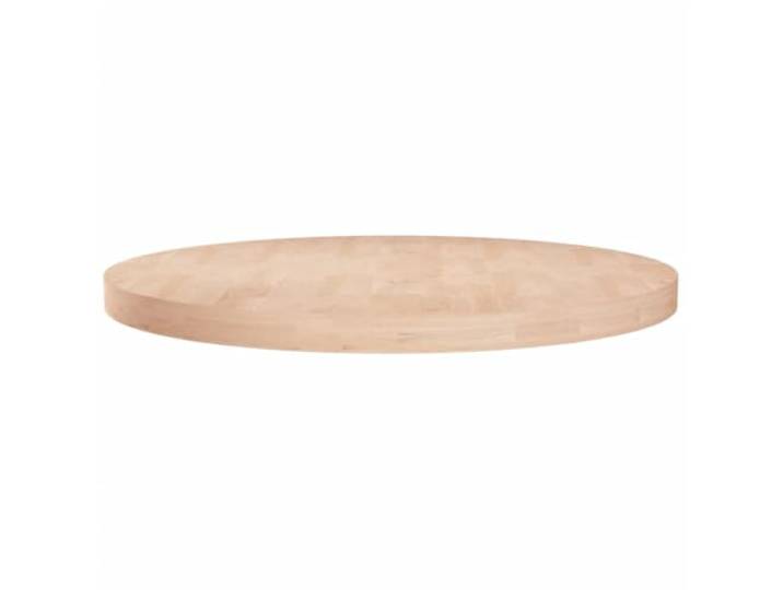 GHVBNMF Runde Tischplatte Ø80x4 cm Massivholz Eiche Unbehandelt Rustikale Ersatz-Möbelplatte aus naturbelassener Eiche für Esszimmer, Café oder Beistelltisch im Wohnzimmer.