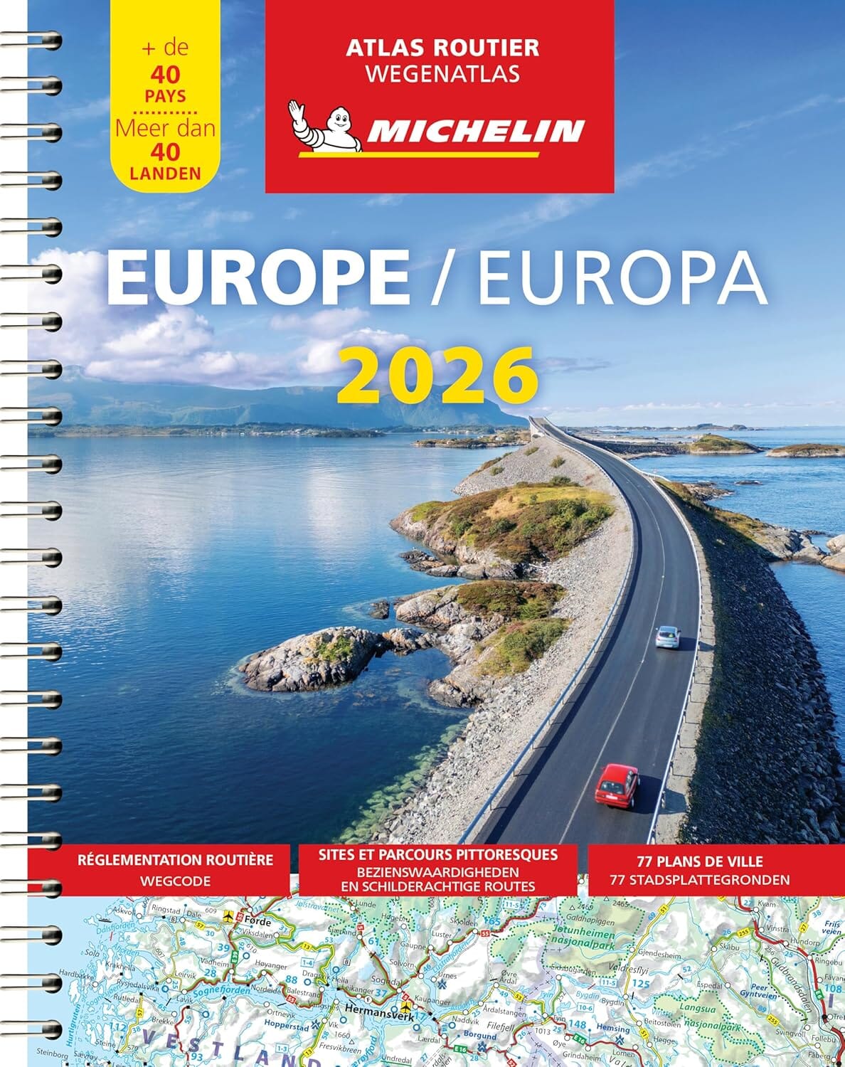 Atlas routier à spirales - Europe (multilingue) 2026 - format A4   Michelin