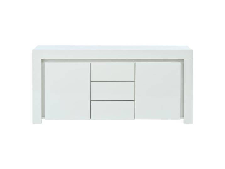 Buffet blanc à 2 portes et 3 tiroirs laqué moderne