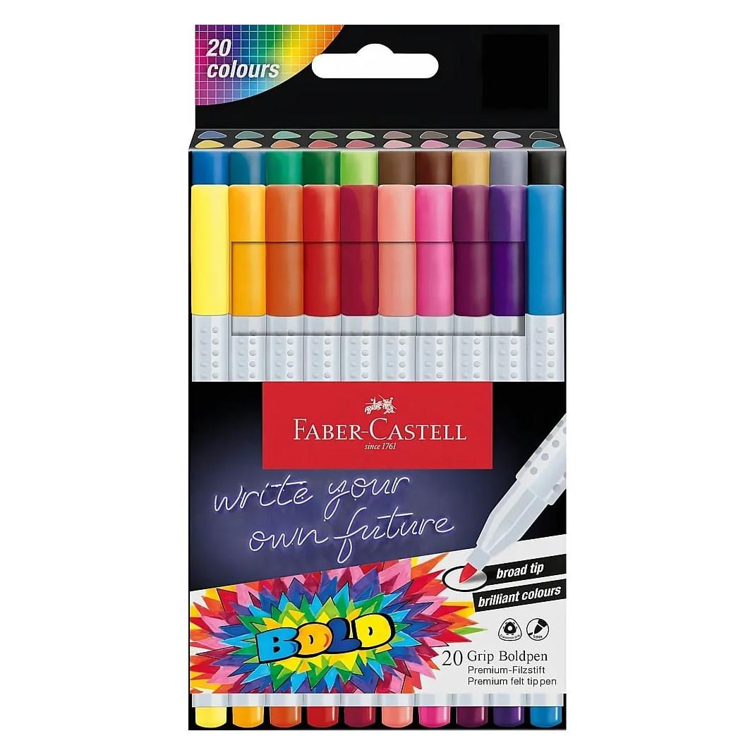 Faber-Castell Fasermaler Grip Boldpen. 20er Etui (20x) (155318)