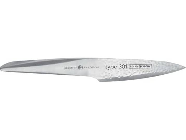 Chroma Kleines Kochmesser, Hammerschlag, 14,2 cm Klingenlänge, Type 301 P-04HM