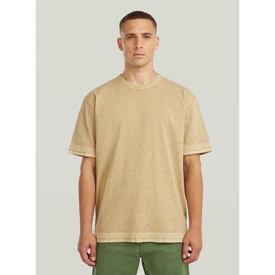 T-Shirt G-STAR "Washed Distressed Relaxed T-Shirt", Herren, Gr. XS, beige (cream gd), Obermaterial: 100% Baumwolle, Shirts T-Shirt