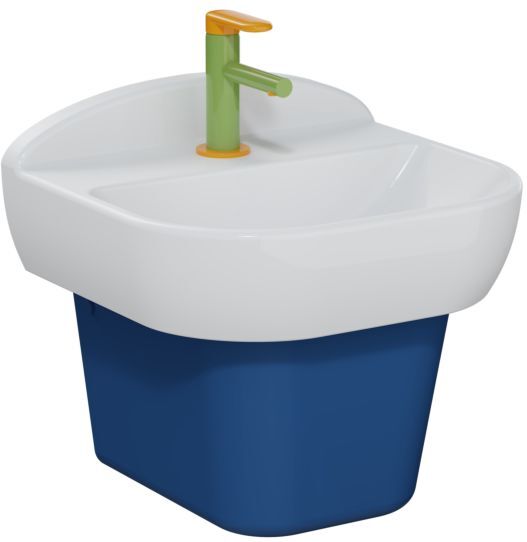 VitrA Sento Kids Waschtisch 7350B003-0041 45,5x40cm, Hahnloch mittig, weiß hochglanz, ohne Überlauf