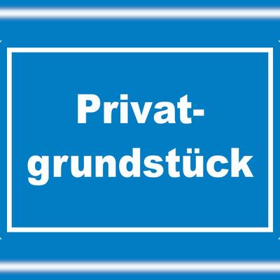 HB-Druck Privatgrundstück Schild weiß-blau A3 (297x420mm)