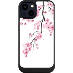 Nivocase Hülle für Apple iPhone 14 Handyhülle NIVOcore Case Schwarz Asien Japan Kirschblüten (Apple iPhone 14), Smartphone Hülle, Schwarz