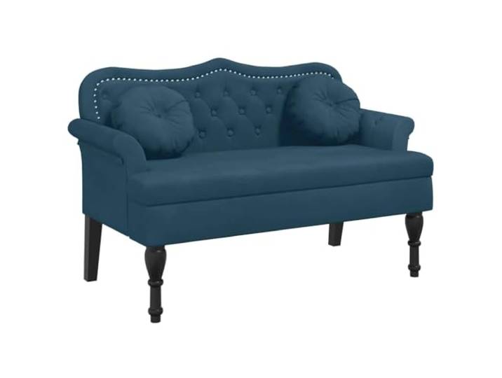 Makastle Sitzbank mit Kissen Blau 120,5x65x75 cm Samt