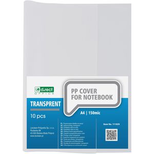 D.RECT Heftumschläge A4, transparent, 10 Stück