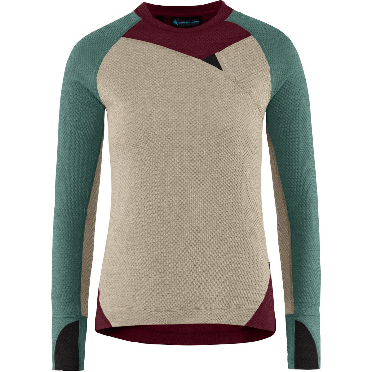 Klättermusen Huge Crew W's silver creme-silver pine-red (1015) XS 20644W02_1015-XS