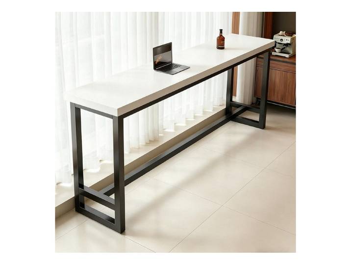 LuxusKollektion Bartisch Bartisch Schmal Weiß 140x30cm Holz Metall (1-St)