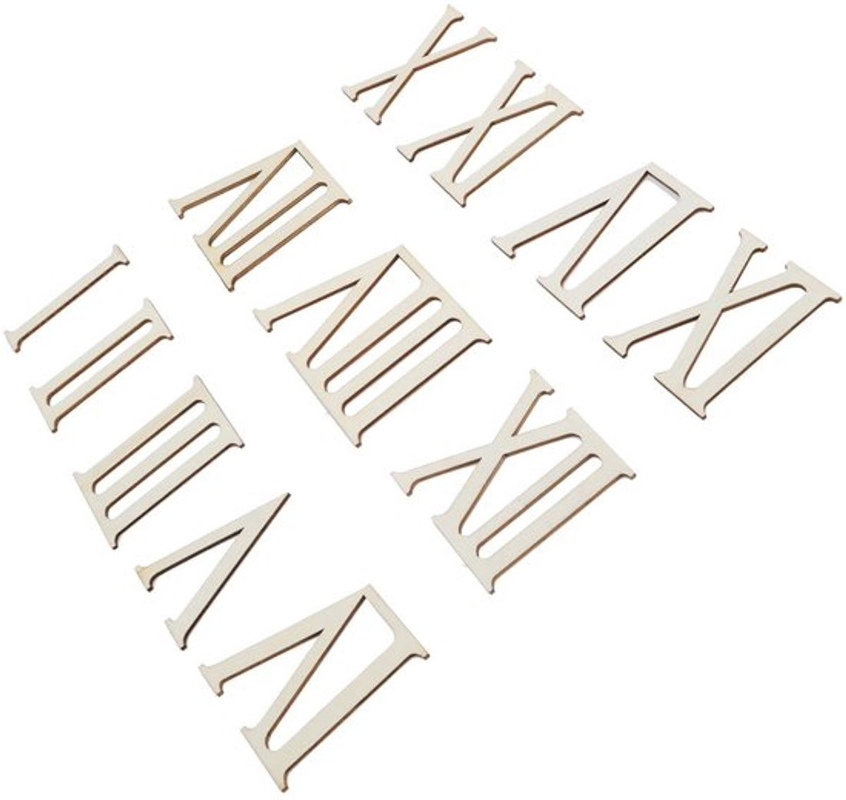 Golden Crown Houten Romeinse Cijfers Decoratie en Educatie 7 cm